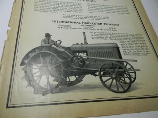 Vintage 1920s Mccormick - Deering 15 - 30 Tractor Man Cave Farming Print Ad - 8n