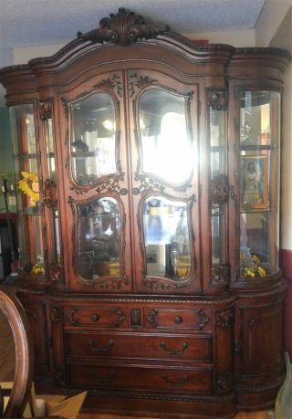 Antique Cherry Buffet And Hutch China Cabinet (paid $2400)