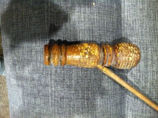 Vintage Corn Cobb Pipe with Long Bamboo Stem 3