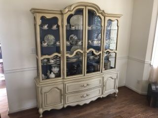 French Provincial China Cabinet Mount Airy Furniture Company Buffet Dining Room