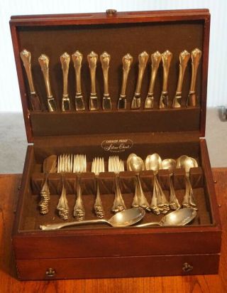 Wallace Sterling Silver Grand Colonial 81 Piece Flatware Set For 12