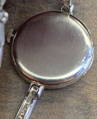 Vintage C.  H.  Meylan 22mm Womens Solid Platinum And Diamond 18 Jewel Wrist Watch 5