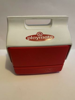 Vintage Red And White Little Playmate Cooler By Igloo