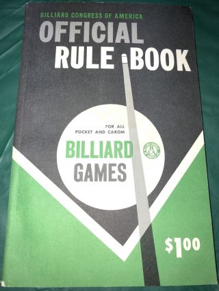 Vintage 1962 Official Rule Book Billiard Games Bca For All Pocket & Carom Pool