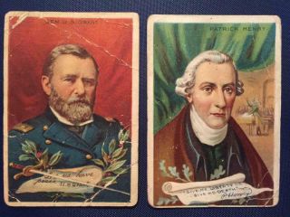 1910 Royal Bengals T68 Heroes Of History X2 - Patrick Henry & Ulysses S.  Grant