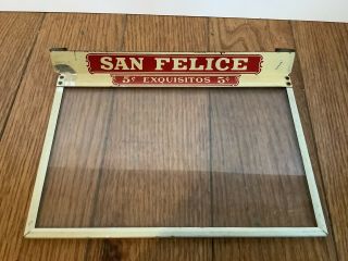 Vintage San Felice Glass And Tin Cigar Box Lid Only