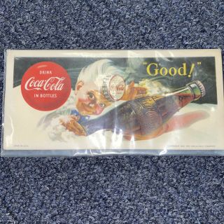 Vintage Coca Cola Cardboard 1953 Advertising Sign 7.  5x3.  5 Litho In Usa