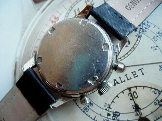 Vintage 1960 ' s S/S Gallet 3 Register Swiss Chronograph Watch 4