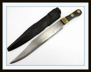 Antique Very Large American Guardless Bowie Knife Gold Rush To Civil War Era