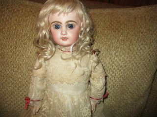 19 " Antique Sleep - Eye Tete Jumeau Doll Marked Head & Shoes