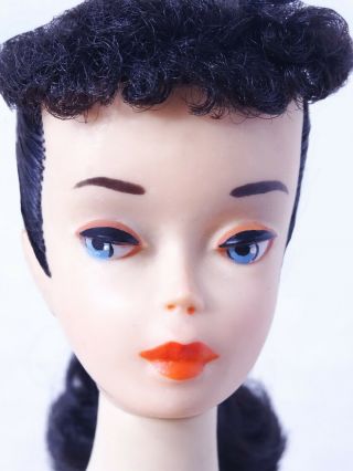 Vhtf Spectacular Vintage Brunette 3 Ponytail Barbie Doll