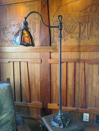 Handel Pine Landscape Floor/table Lamp,  Mission,  Arts And Crafts