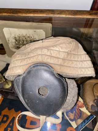 1910 - 1920’s Antique Goldsmith Canvas Flat Top Football Helmet