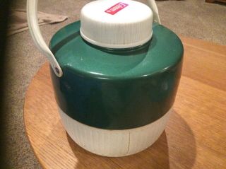 Vintage Coleman 1 Gallon Green & White Water Cooler Jug W/ Spout Camping 2