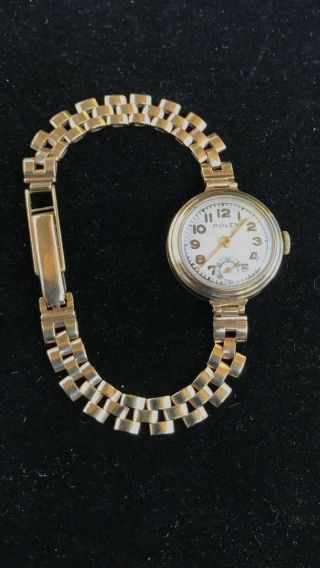 Antique Or Vintage 9ct Yellow Gold Rolex Woman Ladies Watch Perfectly