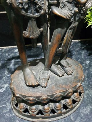 Antique solid Bronze Figure,  Lord Shiva and Goddess Parvati,  Hindu Figure 4