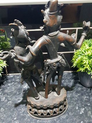 Antique solid Bronze Figure,  Lord Shiva and Goddess Parvati,  Hindu Figure 5