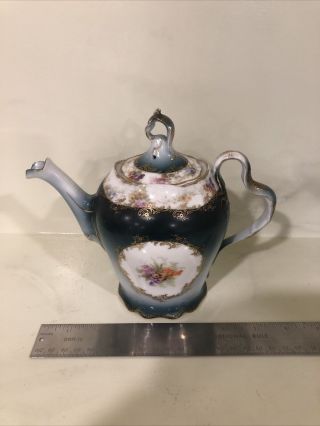 Vintage R.  C.  Rosenthal Iris Porcelain Bavaria Hand Painted Tea Pot Teapot