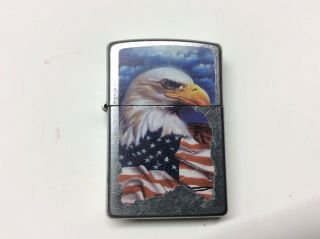 Zippo Lighter American Flag And Bald Eagle