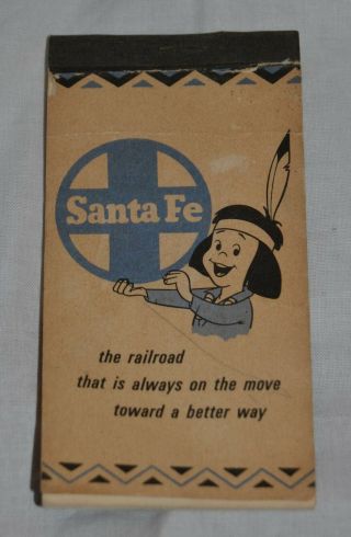 Vintage Santa Fe Railroad Advertising Pocket Notebook