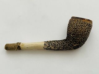 Rare Unusual Antique Estate Style Clay Tobacco Pipe With Perforated Pattern