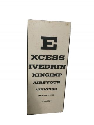 Vintage American Optical Co.  Eye Exam Chart Sign Optometrist Cardboard Usa Early