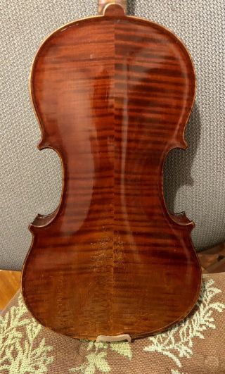 Old 4/4 violin Label And Branded “Heinrich Th.  Heberlein Jr.  ” c.  1908 2