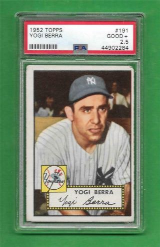 1952 Topps 191 Yogi Berra Psa Good,  2.  5 York Yankees Old Baseball Card