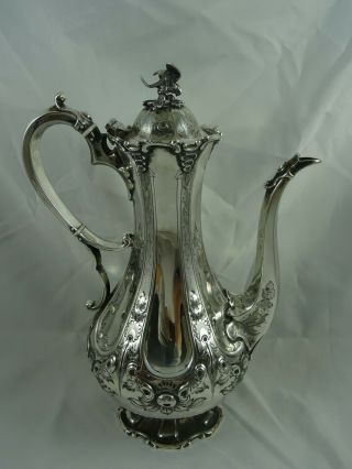 Magnificent,  Victorian Silver Coffee Pot,  1885,  1011gm