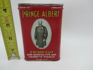 Vtg Prince Albert Crimp Cut Pipe Cigarette Tobacco Empty Pocket Tin W Wrap 1.  5oz