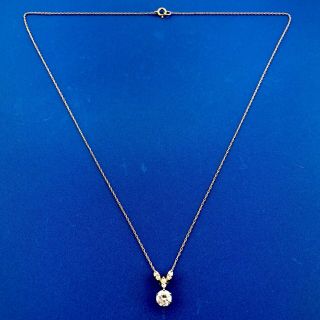 Vintage 18k Yellow Gold Diamond Pendant Necklace.  80tw 3