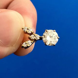 Vintage 18k Yellow Gold Diamond Pendant Necklace.  80tw 5