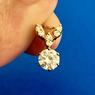 Vintage 18k Yellow Gold Diamond Pendant Necklace.  80tw 6