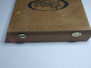 Vintage Amoroso Presidente Wood Cigar Box Handmade Honduras Empty 3