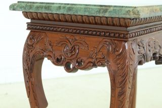 32516EC: Georgian Style Carved Mahogany Console Table w.  Marble Top 4