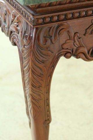 32516EC: Georgian Style Carved Mahogany Console Table w.  Marble Top 6