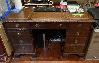 18th Century English Chippendale Style Mahogany Writing Desk With Drawers