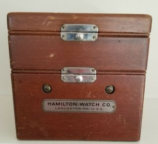 Hamilton Mounted Chronometer Watch Model 22 with Complete Inner Box,  Not Running 3