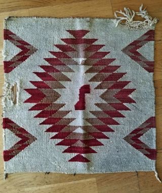 Small Vintage Native American Navajo Rug Weaving Blanket 21 " X 21.  5 "