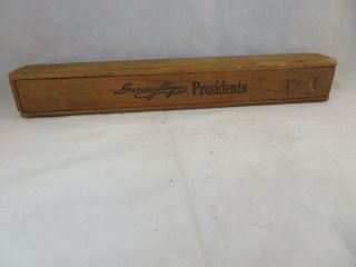 Vintage Garcia Y Vega Presidents Wood Cigar Box,  Sliding Top,  Single Cigar