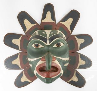 Vintage Northwest Coast Native American Indian Head Mask Decorative Totem
