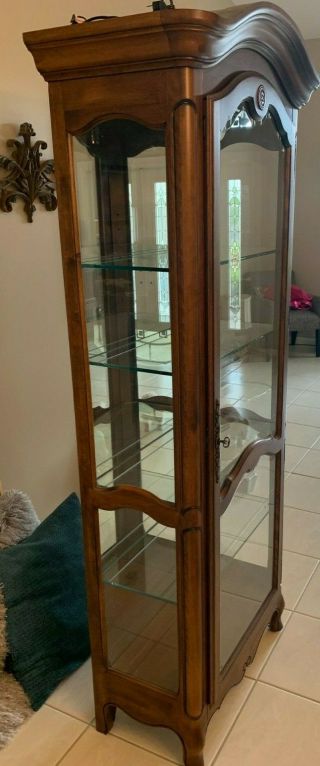 FLAWLESS Ethan Allen Country French Lighted Curio Cabinet Bordeaux 26 - 9208 3
