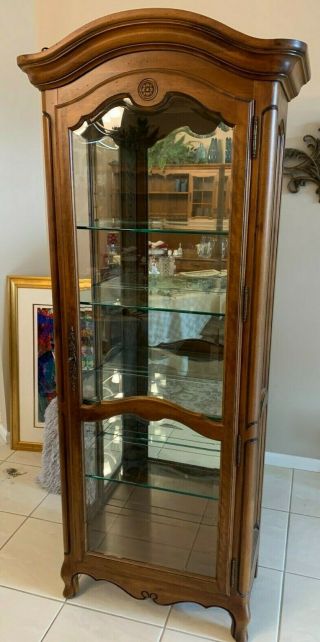 FLAWLESS Ethan Allen Country French Lighted Curio Cabinet Bordeaux 26 - 9208 5
