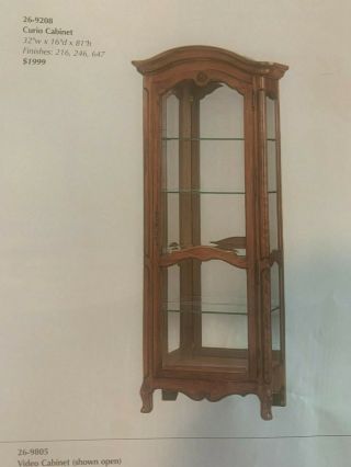 FLAWLESS Ethan Allen Country French Lighted Curio Cabinet Bordeaux 26 - 9208 6