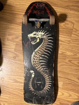 Vintage 1990 Powell Peralta Mike Mcgill Snake Bones Complete Skateboard