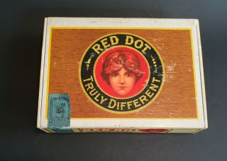 Vintage Cigar Box Red Dot Truly Different Federal Cigar Red Lion Pa