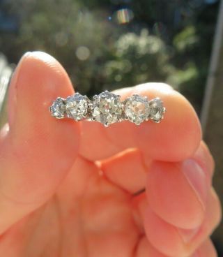 Antique 1.  2ct Old Cut Diamonds 18ct White Gold Ring Size N