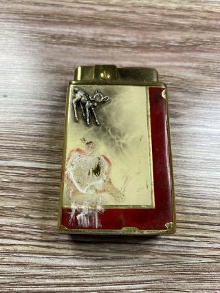 Vintage Gold Tone Continental Music Lighter Bambi Not