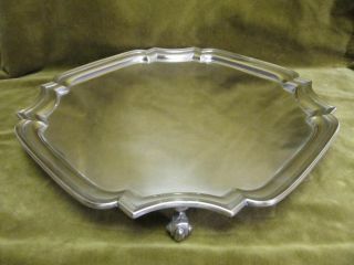 Large English Sterling Silver Footed Serving Tray Sheffield 1937 1107g E Viner