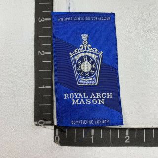 Vtg Egyptienne Luxury Royal Arch Mason Tobacco Premium Silk Ribbon Patch 08ai